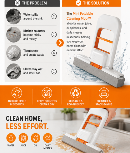 Magic Mini Squeeze Mop - Multi Functional Foldable Mop