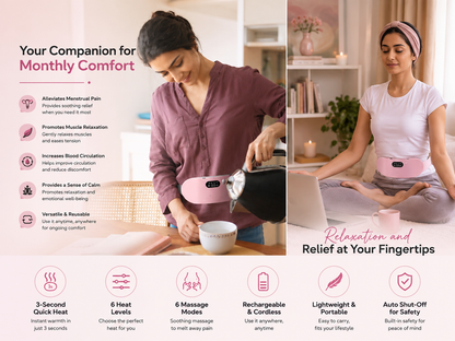 Portable Menstrual Heating & Massage Pad for Period Pain Relief