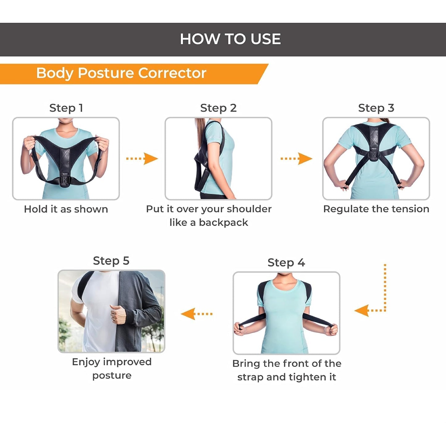 Unisex Back Posture Corrector (Moderate Support)  Back Pain Reducer